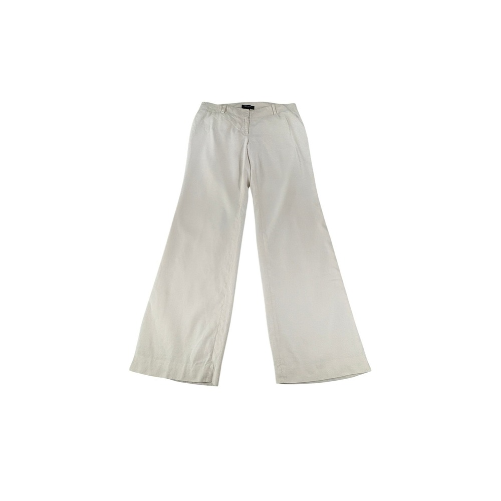 Ann Taylor Linen Blend Pants Size 6 – White Straight Leg Trousers